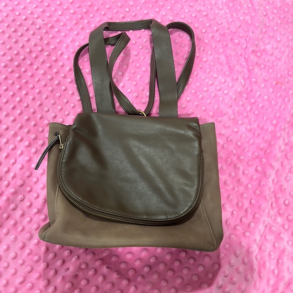 Leather brown backpack